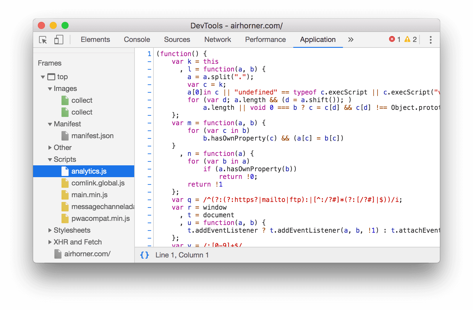 Como visualizar um recurso no painel "Application"