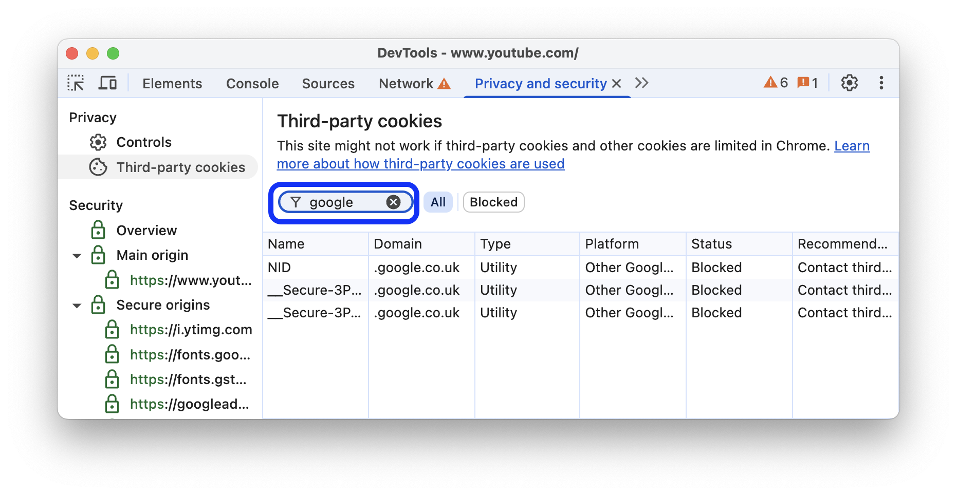 فلترة الجدول باستخدام مربّع الفلتر وقيمة الحالة