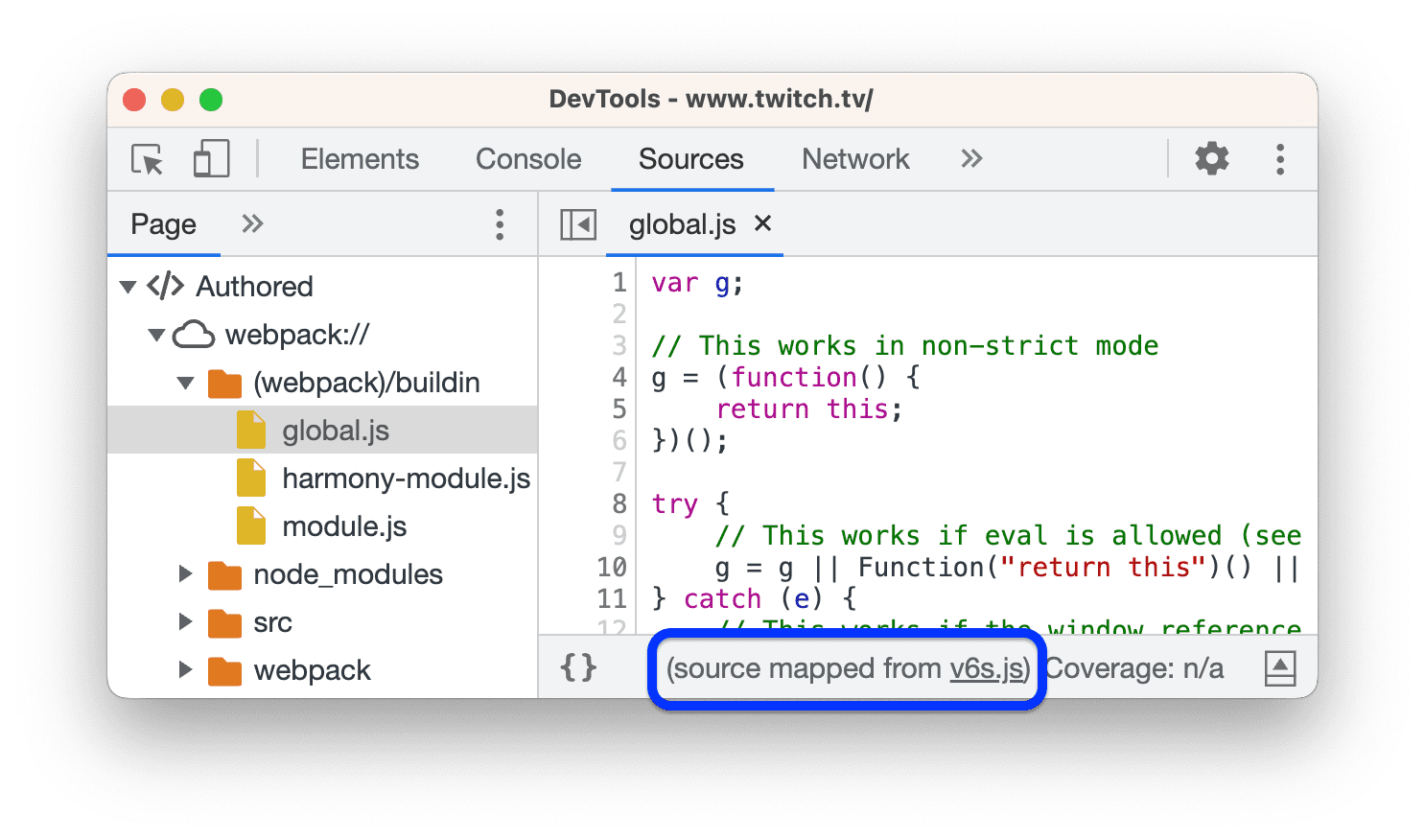 Im Bereich „Quellen“ wird in der Statusleiste ein Link zur minimierten Datei angezeigt.