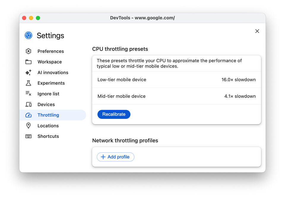Throttling | Chrome DevTools | Chrome for Developers