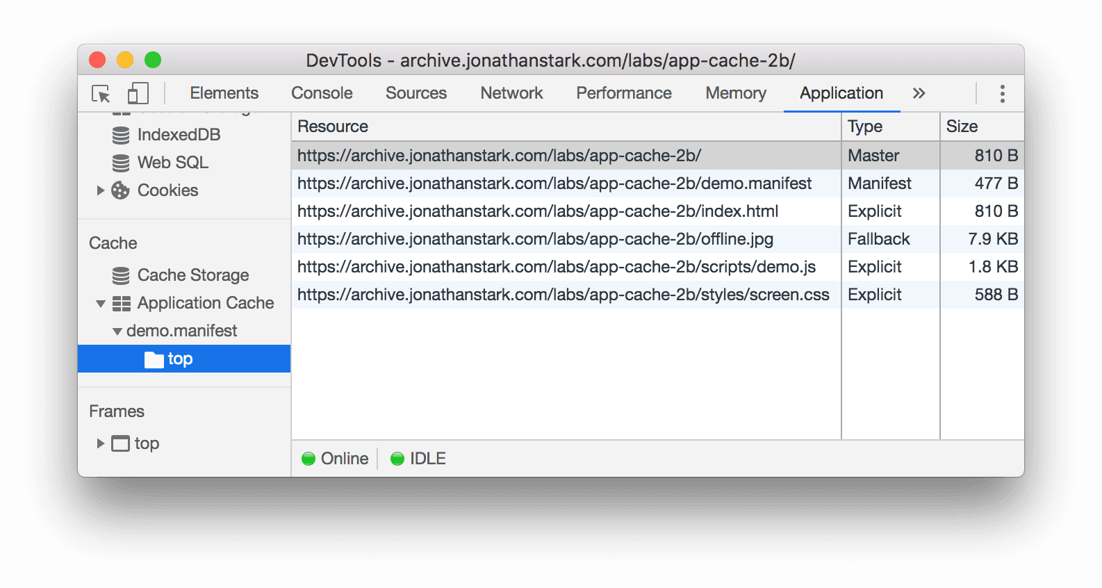 Panel Cache Aplikasi