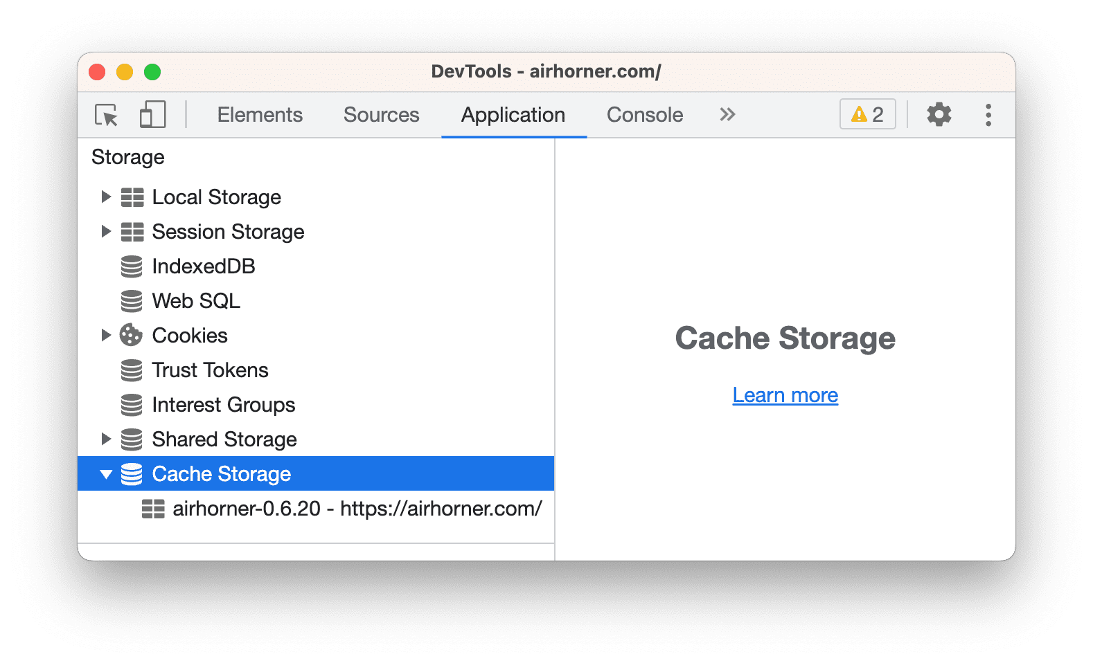 Доступные кэши.