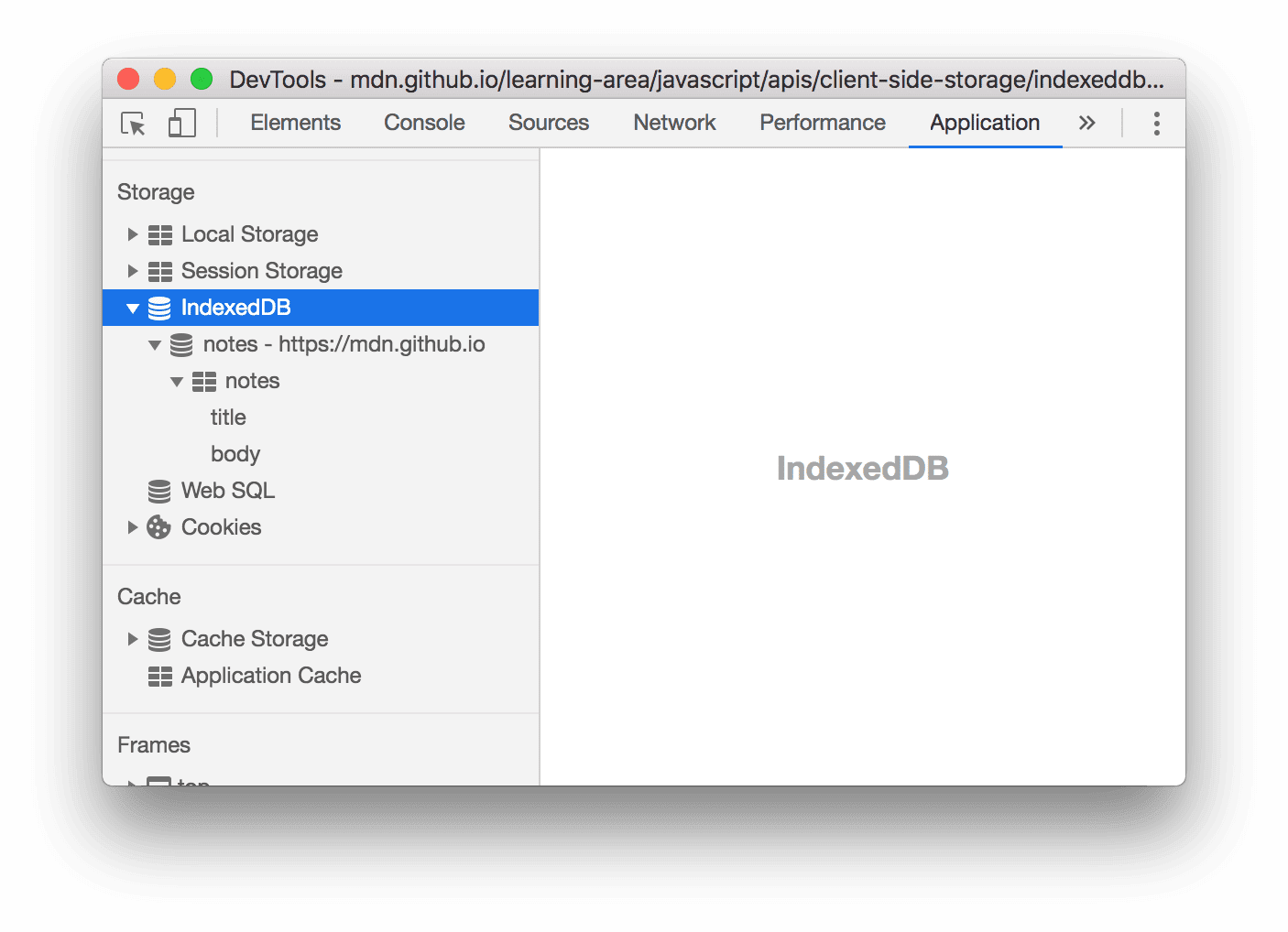 قائمة IndexedDB