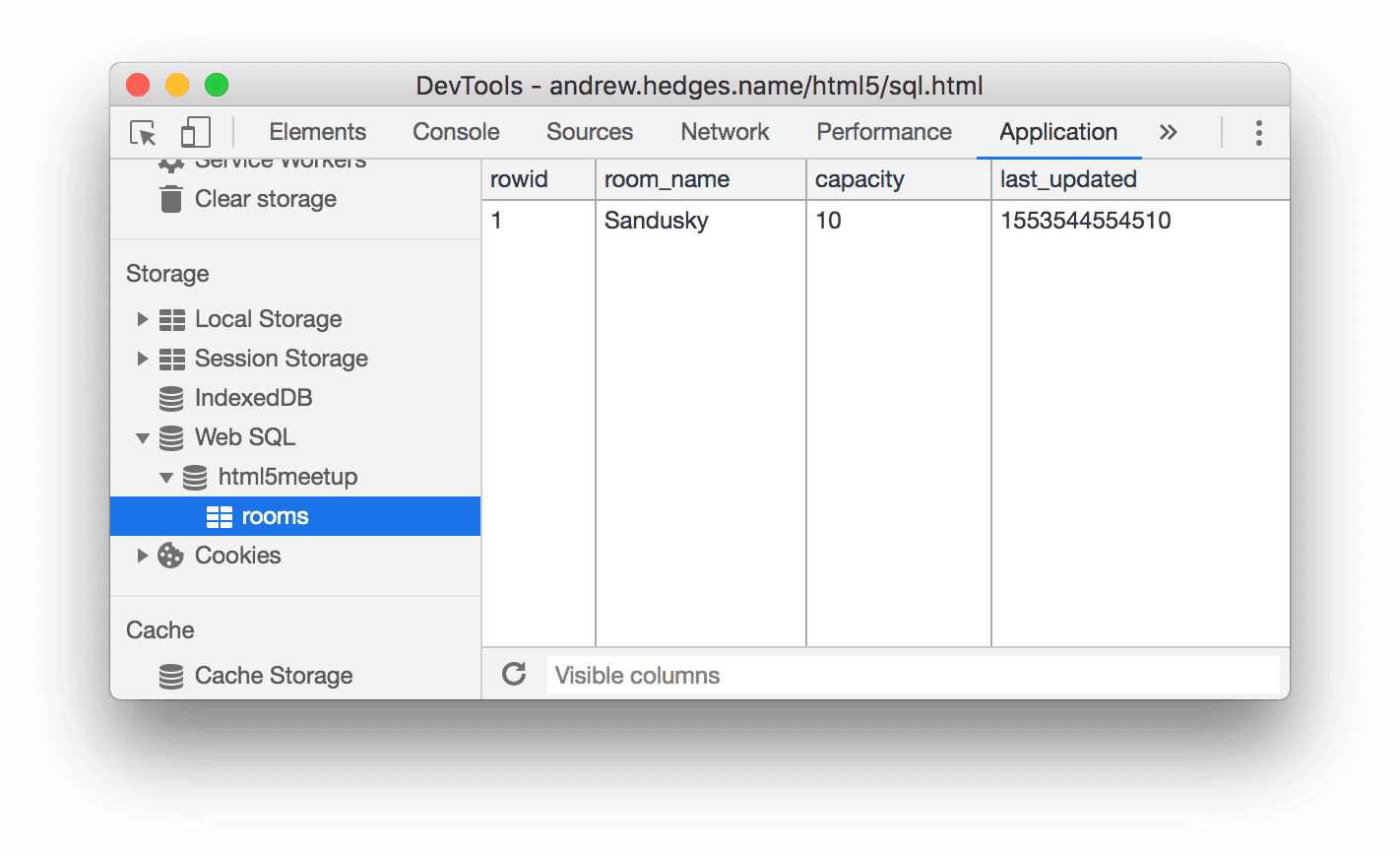 Affichage des données d'une table SQL Web