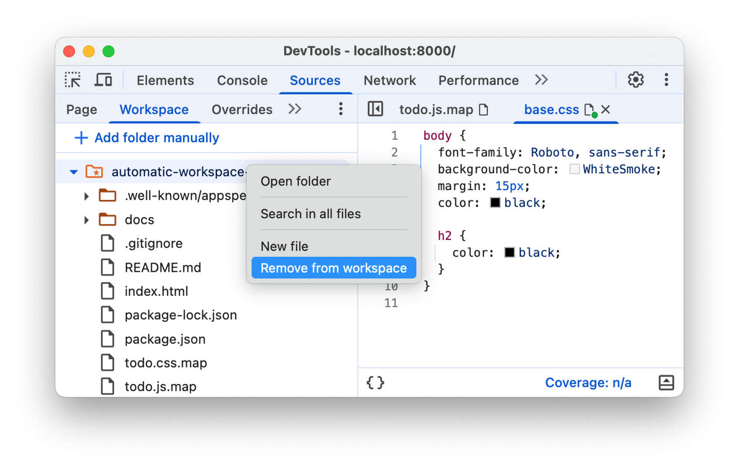 Set up workspaces to save changes to source files | Chrome DevTools ...