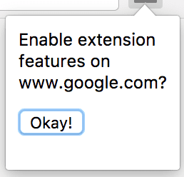 A screenshot of a popup asking to enable permissions