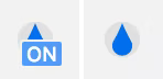 Een extensiepictogram zonder badge en met badge.