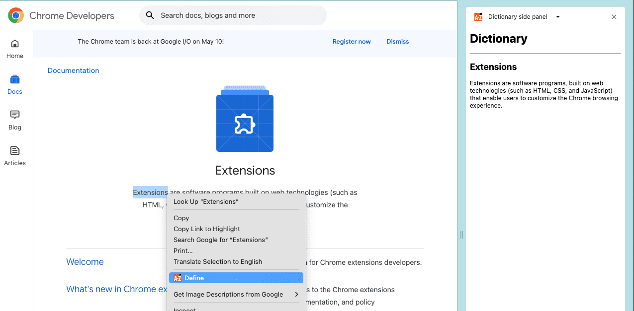 User interface components, Extensions