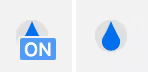 An extension icon without a badge and with a badge.