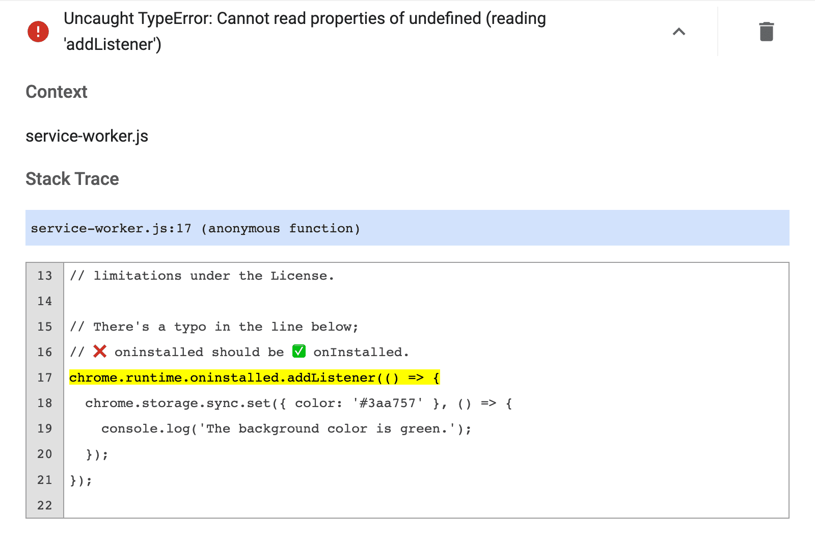 Uncaught TypeError: Cannot read properties of undefined error message