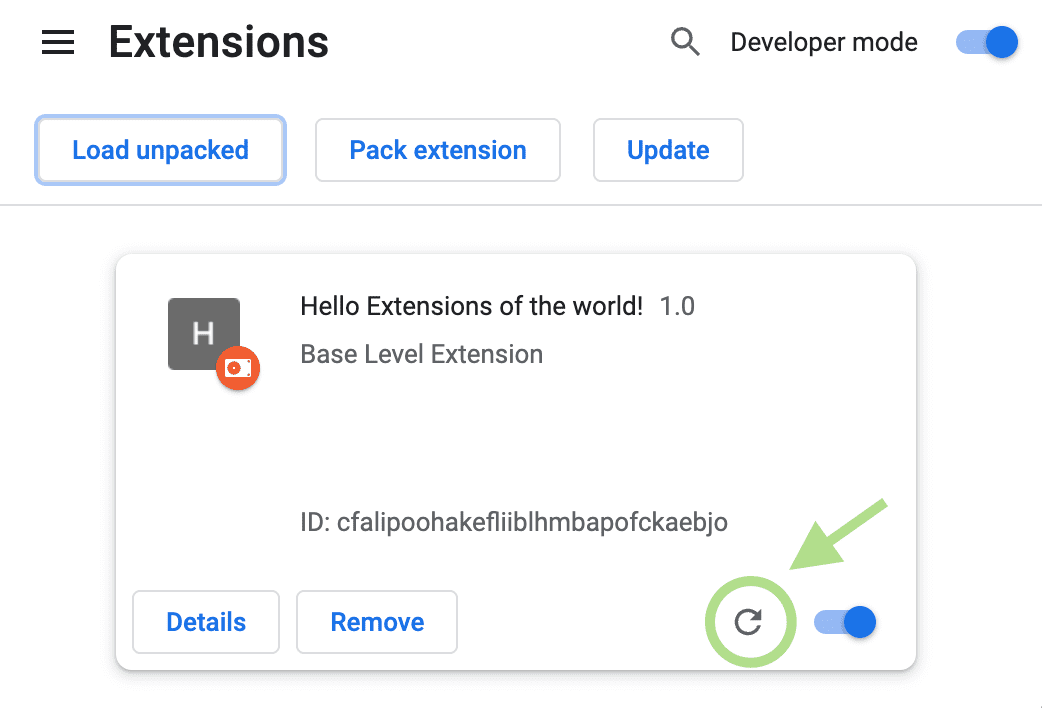 Manage your extensions using the extensions button in the toolbar