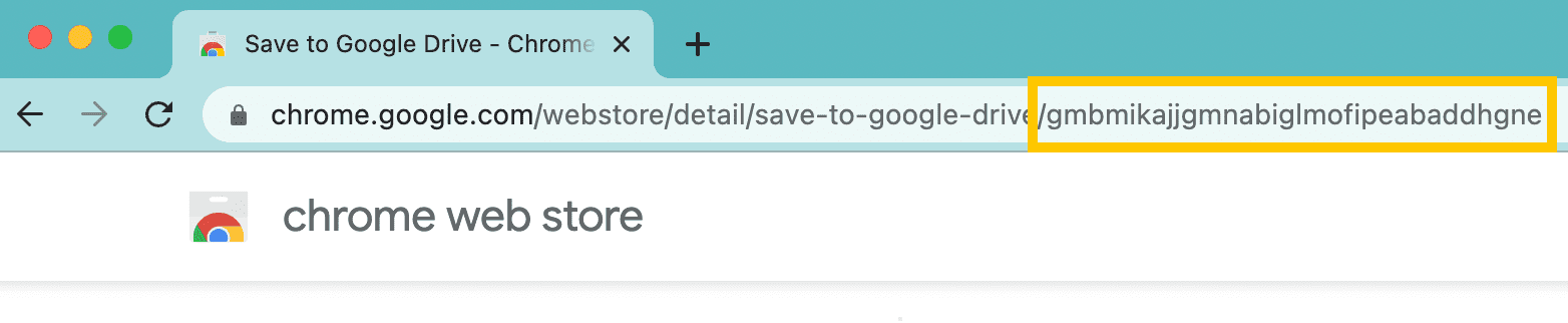 Chrome वेब स्टोर आइटम का आईडी