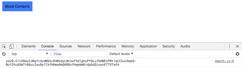 Ver o token no console do Google Cloud