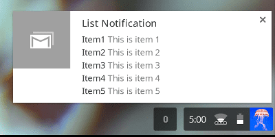 Notificación de lista