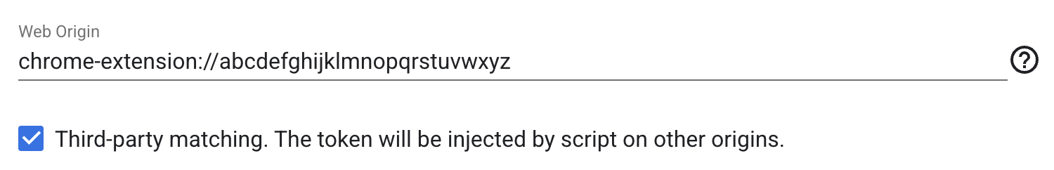 वेब ऑरिजिन फ़ील्ड में, तीसरे पक्ष की मैचिंग का विकल्प.