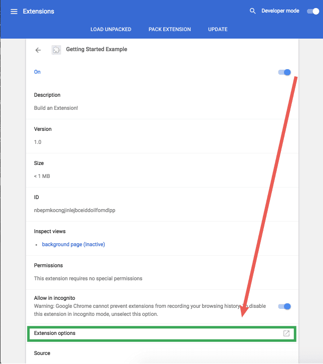 Extension Options