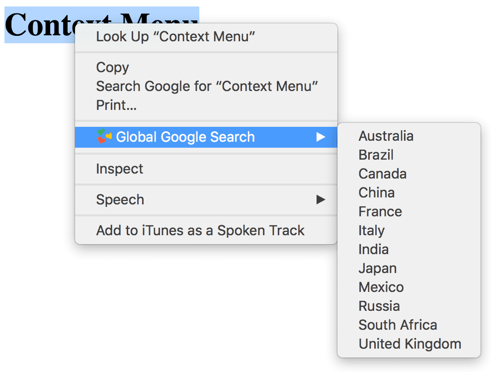 Несколько контекстных меню будут сворачиваться.