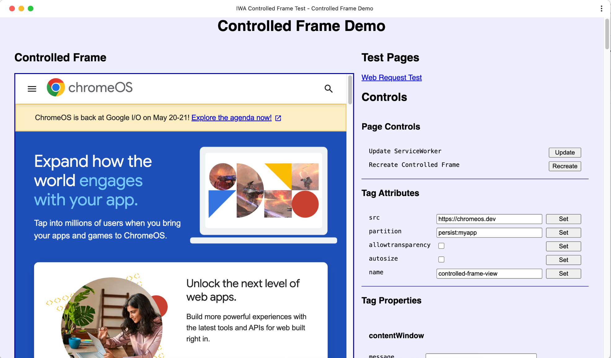 The Controlled Frame demo