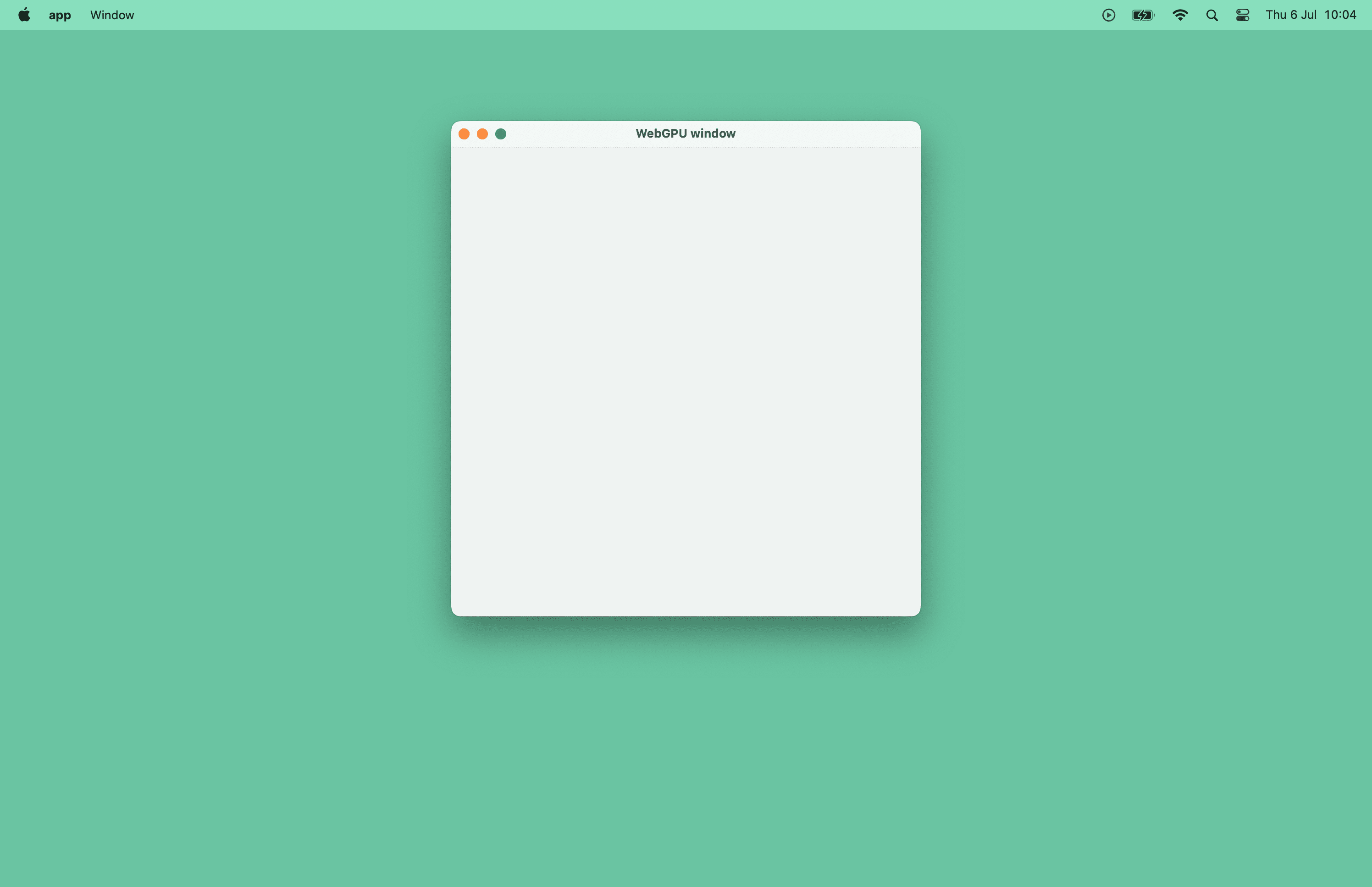 Captura de pantalla de una ventana vacía de macOS