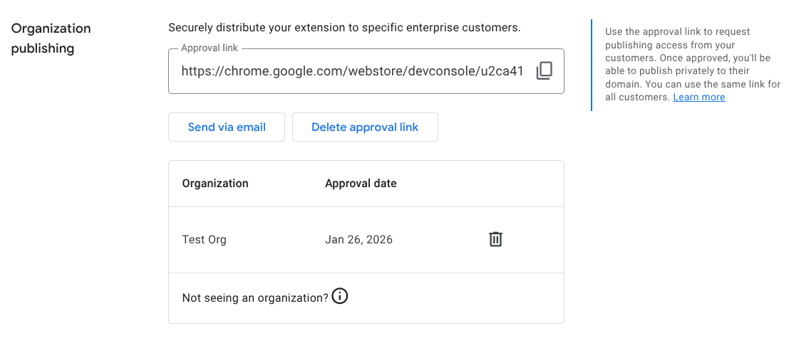 Manage approved organizations