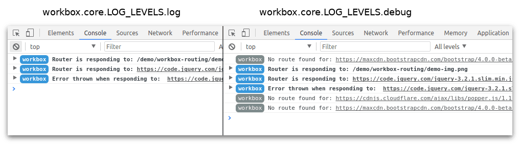 Debug e log dei messaggi di routing