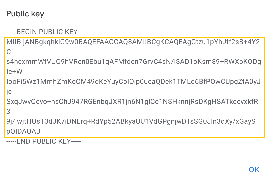 Jendela dialog kunci publik